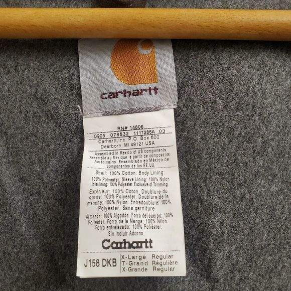 🤩New with tags vintage carhartt fleece lined canvas brown Jacket size men's XL - Picture 7 of 7